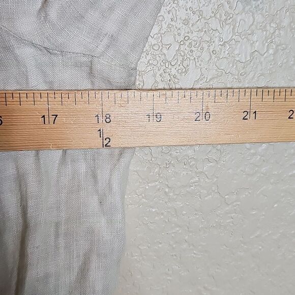 Bella Dahl Off-Shoulder Button-Up Linen Blouse Light Green Small - Picture 8 of 8